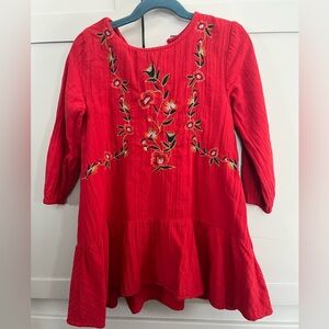 Zara Embroidered Red dress